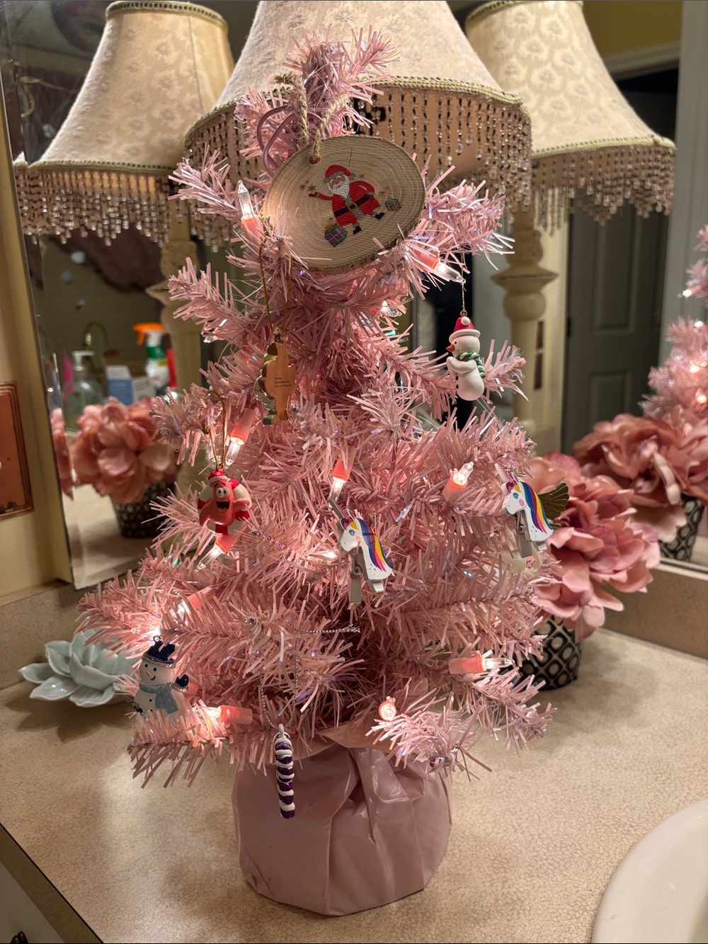 Pink Christmas Tree- Includes Ornaments